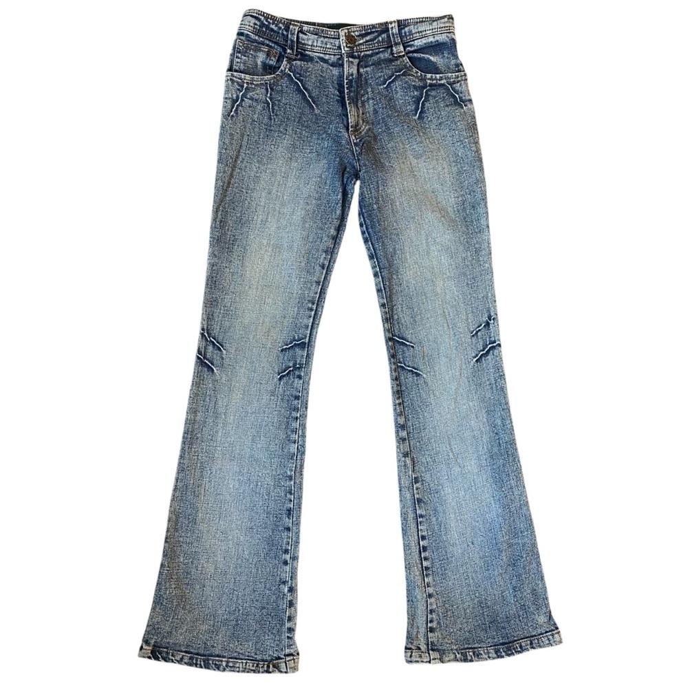 Vintage Y2K Harvé Benard Y2K Low Rise Lightening Bolt Flare Jeans Size 26